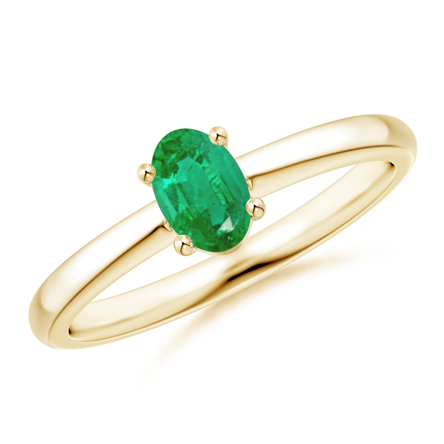 AA - Emerald / 0.4 CT / 14 KT Yellow Gold
