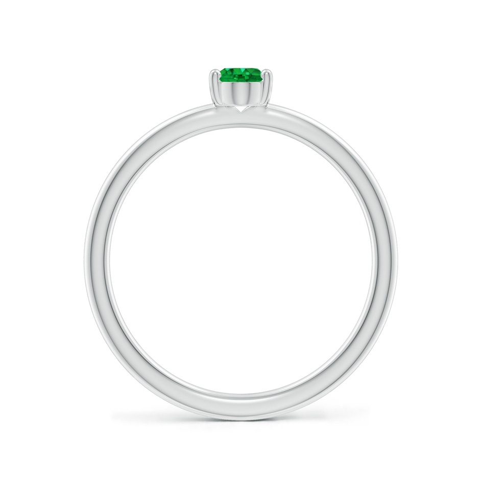 6x4mm AAA Classic Solitaire Oval Emerald Promise Ring in White Gold side 199