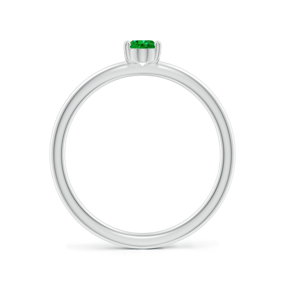 6x4mm AAAA Classic Solitaire Oval Emerald Promise Ring in P950 Platinum side 199