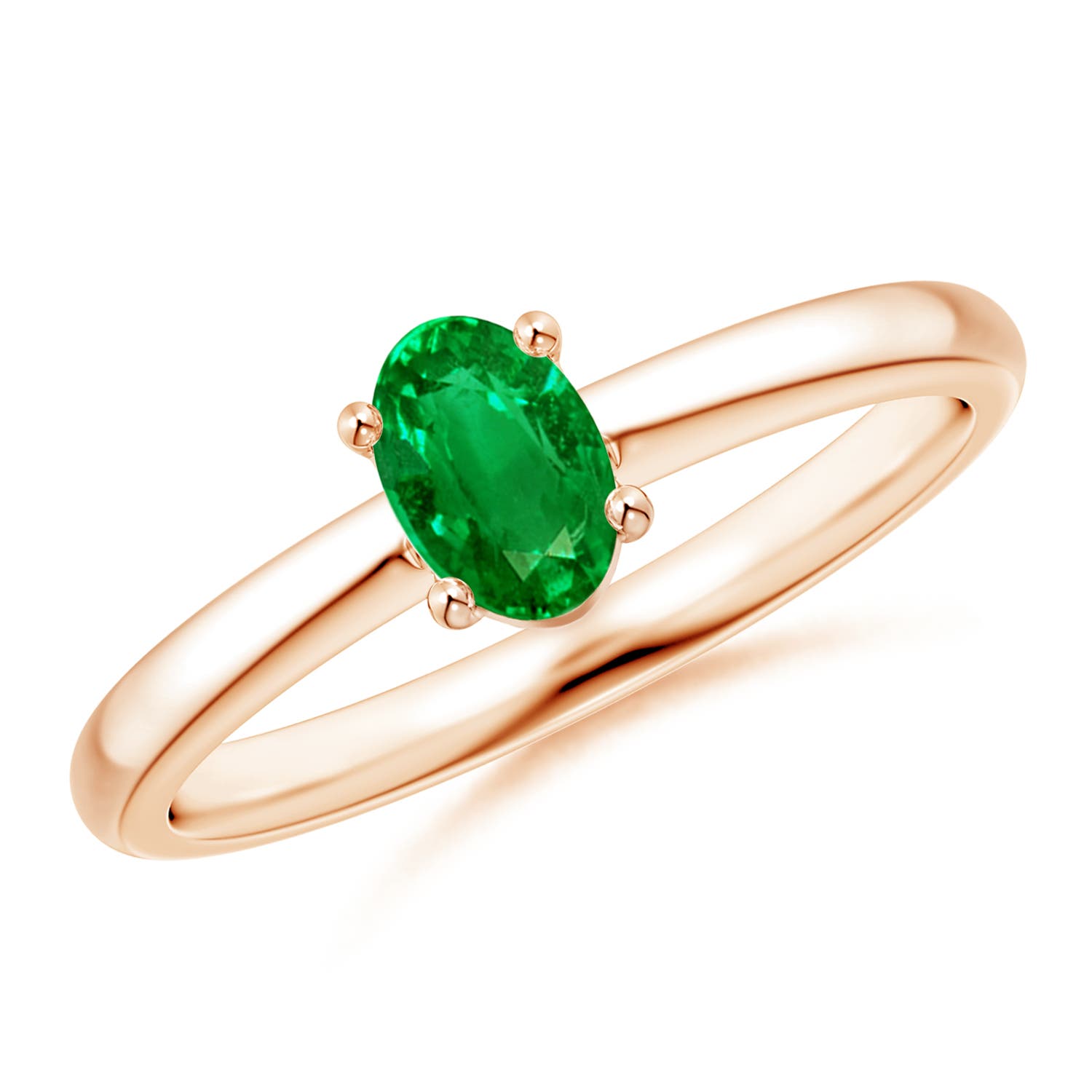 Premium - Lab-Grown Emerald / 0.4 CT / 14 KT Rose Gold