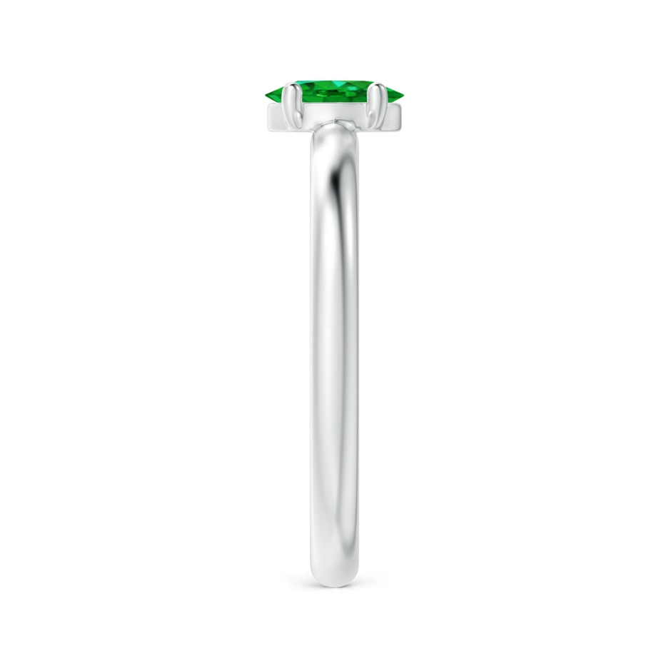 6x4mm Lab-Grown Classic Solitaire Oval Emerald Promise Ring in White Gold side-2