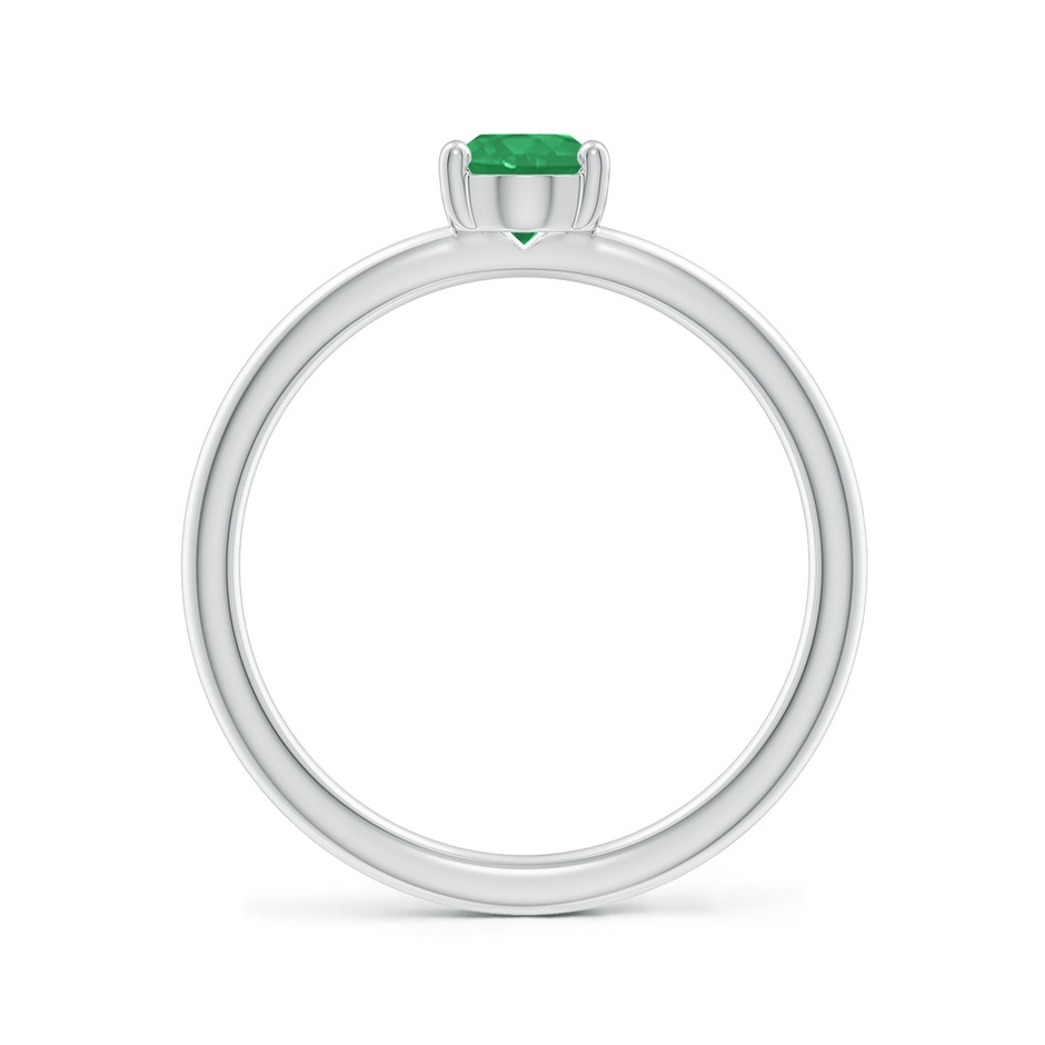 7x5mm A Classic Solitaire Oval Emerald Promise Ring in P950 Platinum side 199