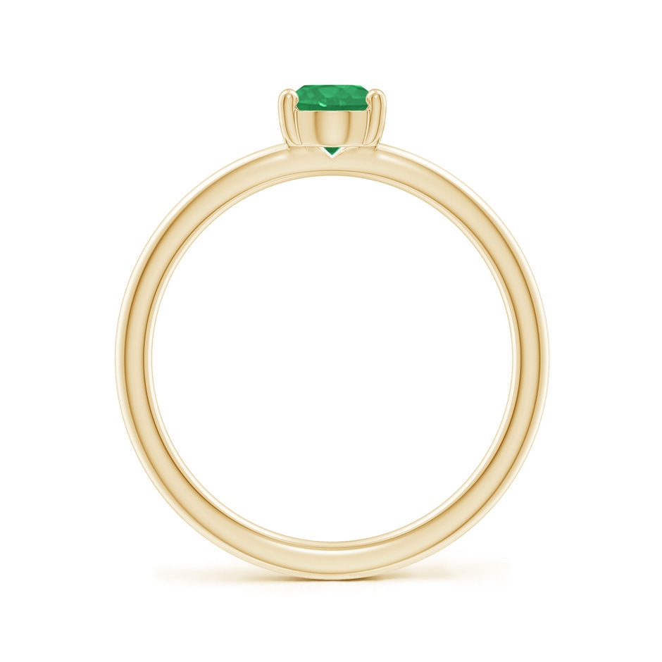 7x5mm A Classic Solitaire Oval Emerald Promise Ring in Yellow Gold side 199