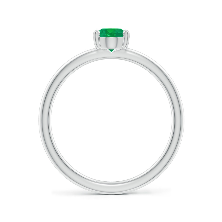 7x5mm AA Classic Solitaire Oval Emerald Promise Ring in White Gold side 199
