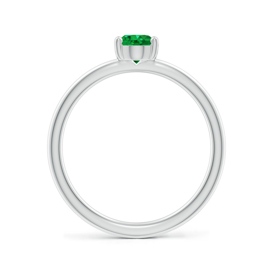 7x5mm AAA Classic Solitaire Oval Emerald Promise Ring in P950 Platinum side 199