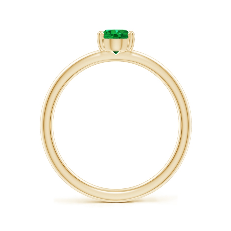 7x5mm AAA Classic Solitaire Oval Emerald Promise Ring in Yellow Gold side 199