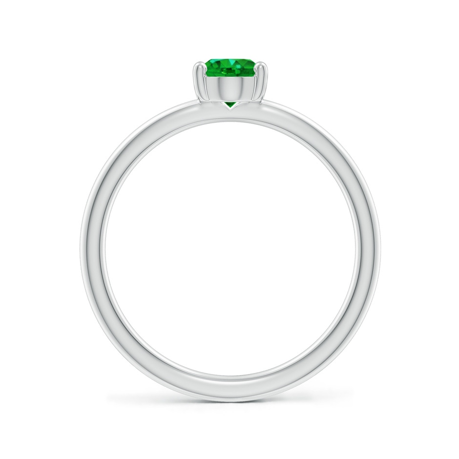 7x5mm AAAA Classic Solitaire Oval Emerald Promise Ring in P950 Platinum side 199