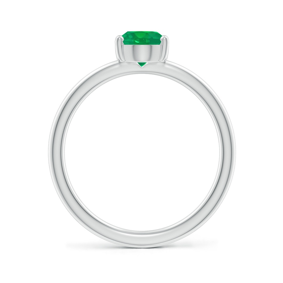 8x6mm AA Classic Solitaire Oval Emerald Promise Ring in White Gold side 199