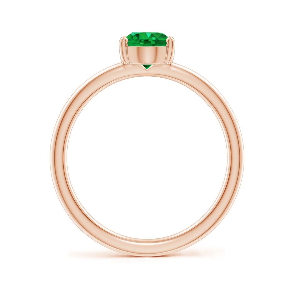 8x6mm AAA Classic Solitaire Oval Emerald Promise Ring in 18K Rose Gold side 199