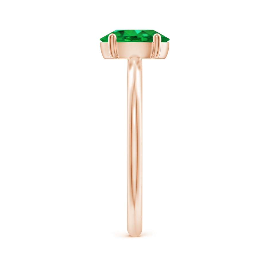 8x6mm AAA Classic Solitaire Oval Emerald Promise Ring in 18K Rose Gold side 299