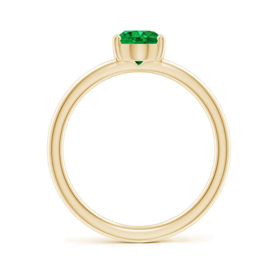 8x6mm AAA Classic Solitaire Oval Emerald Promise Ring in 18K Yellow Gold side 199