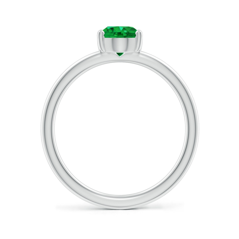 8x6mm AAA Classic Solitaire Oval Emerald Promise Ring in P950 Platinum side 199