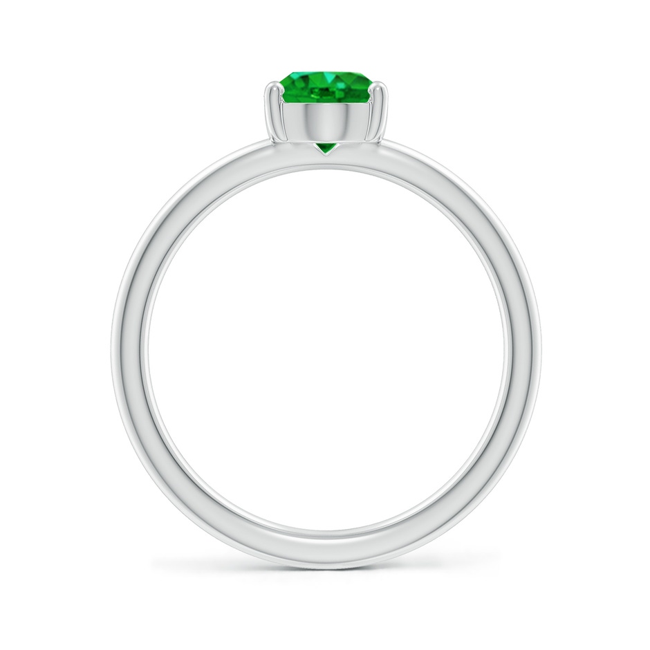 8x6mm AAAA Classic Solitaire Oval Emerald Promise Ring in P950 Platinum side 199