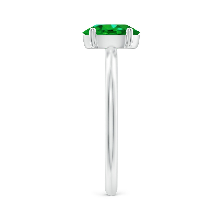 8x6mm AAAA Classic Solitaire Oval Emerald Promise Ring in P950 Platinum side 299