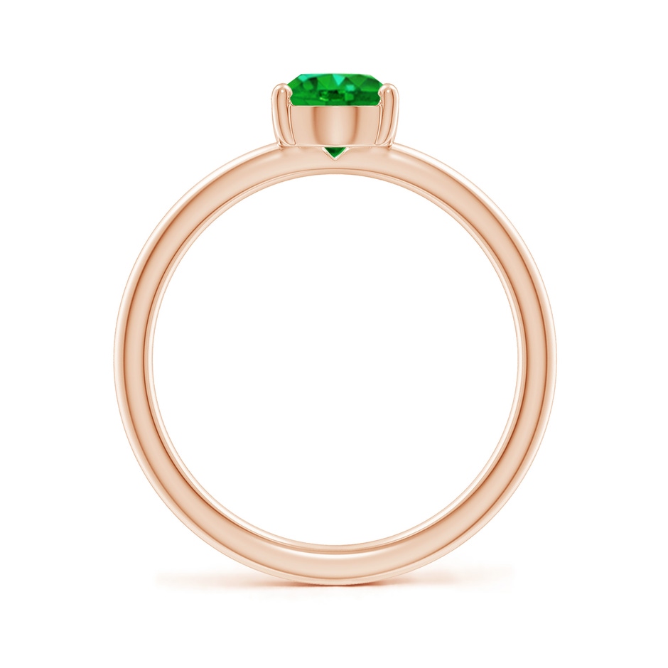 8x6mm AAAA Classic Solitaire Oval Emerald Promise Ring in Rose Gold side 199