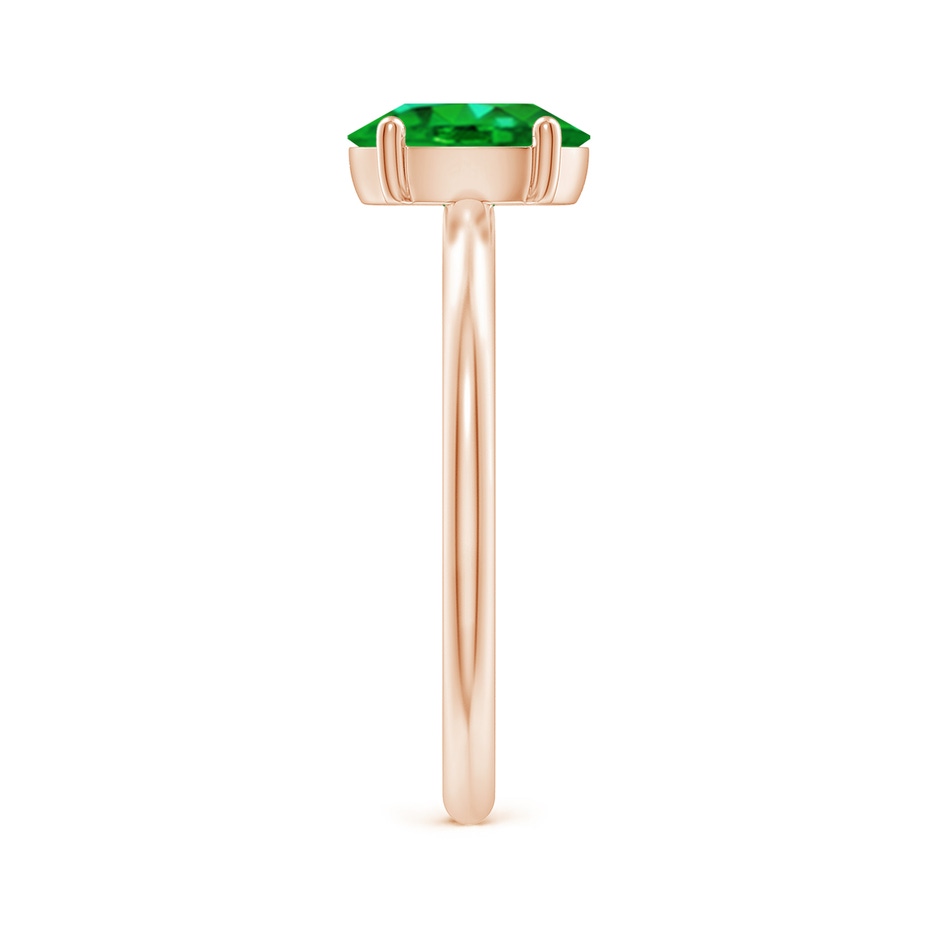 8x6mm AAAA Classic Solitaire Oval Emerald Promise Ring in Rose Gold side 299