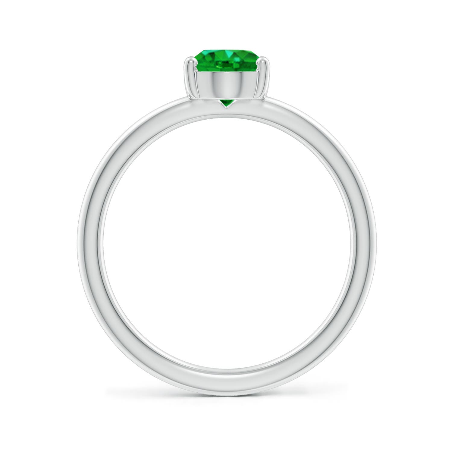 8x6mm AAAA Classic Solitaire Oval Emerald Promise Ring in S999 Silver