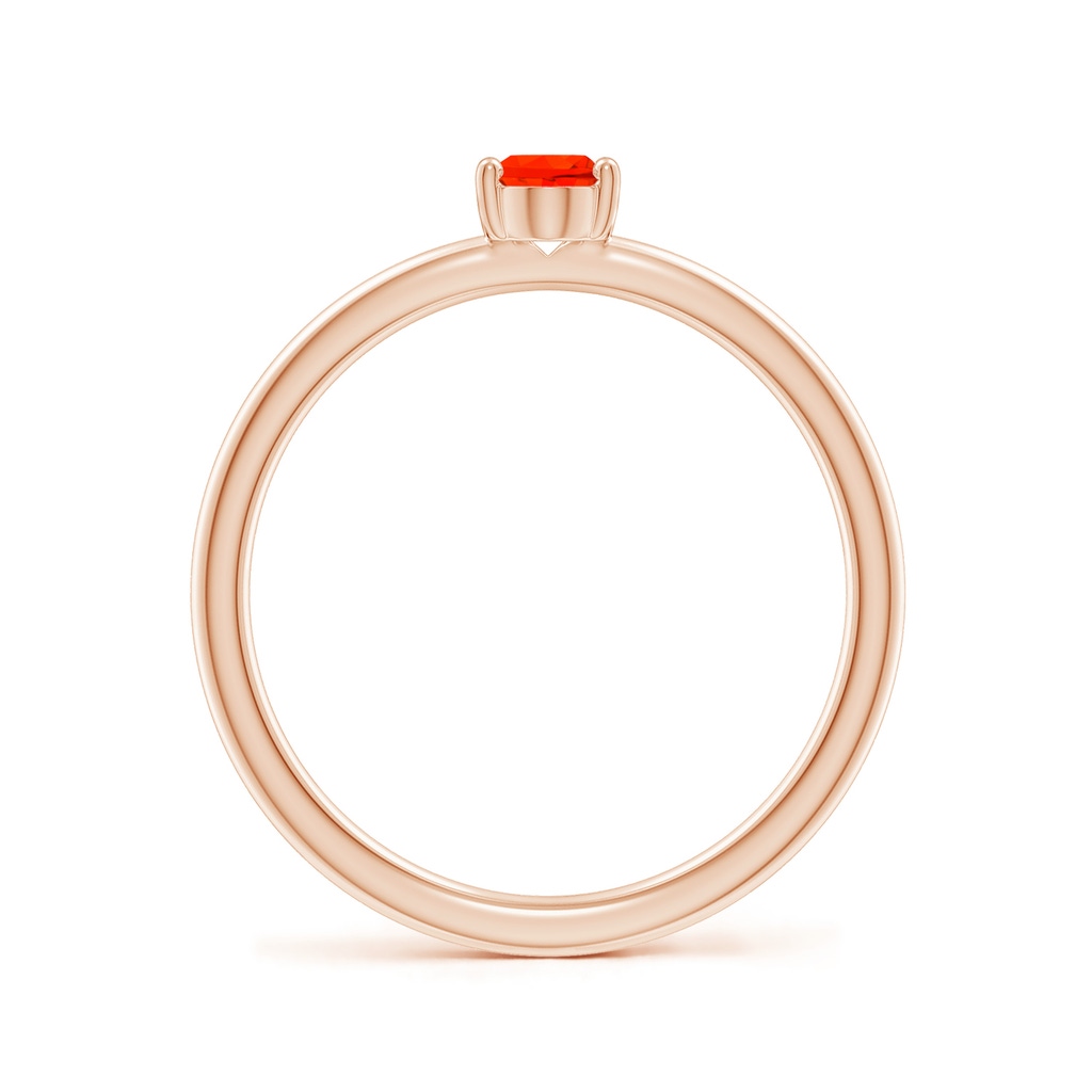 6x4mm AAAA Classic Solitaire Oval Fire Opal Promise Ring in Rose Gold - side 199