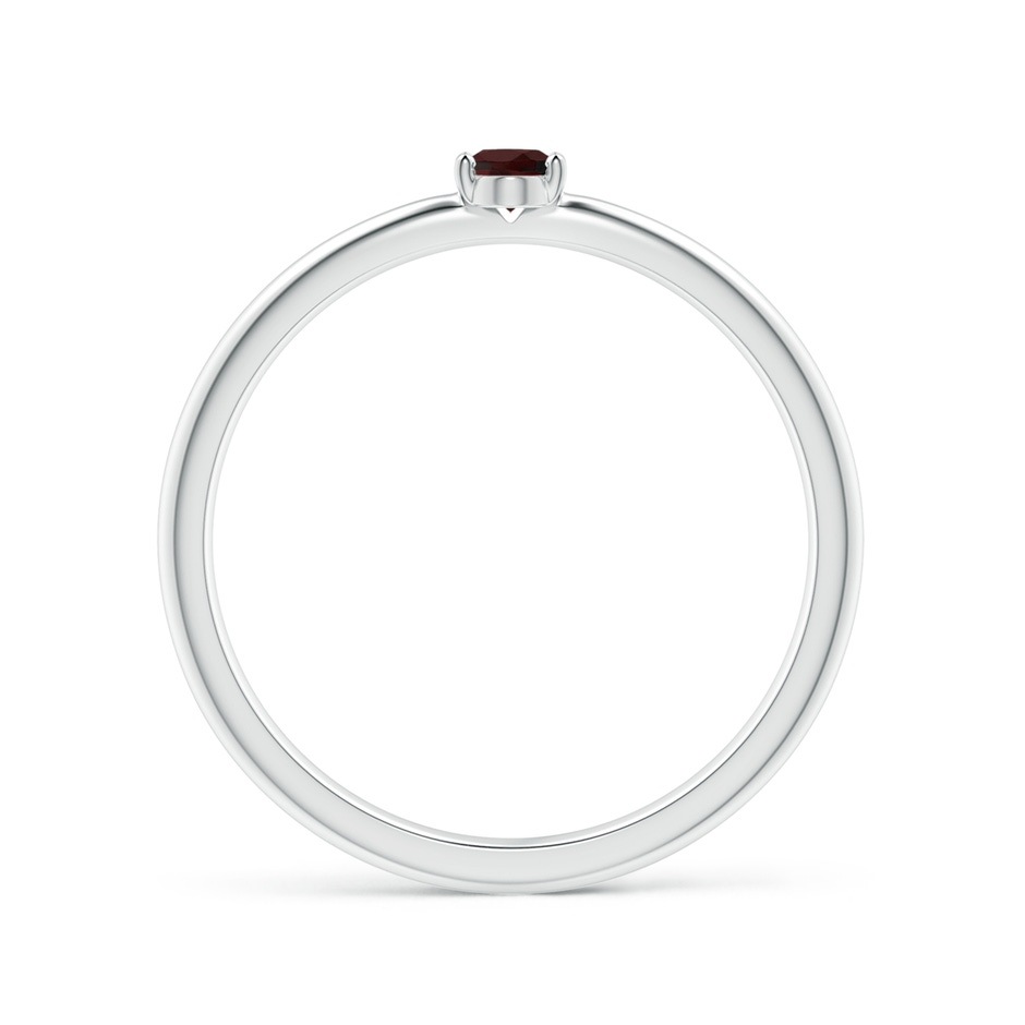 4x3mm A Classic Solitaire Oval Garnet Promise Ring in P950 Platinum side-1
