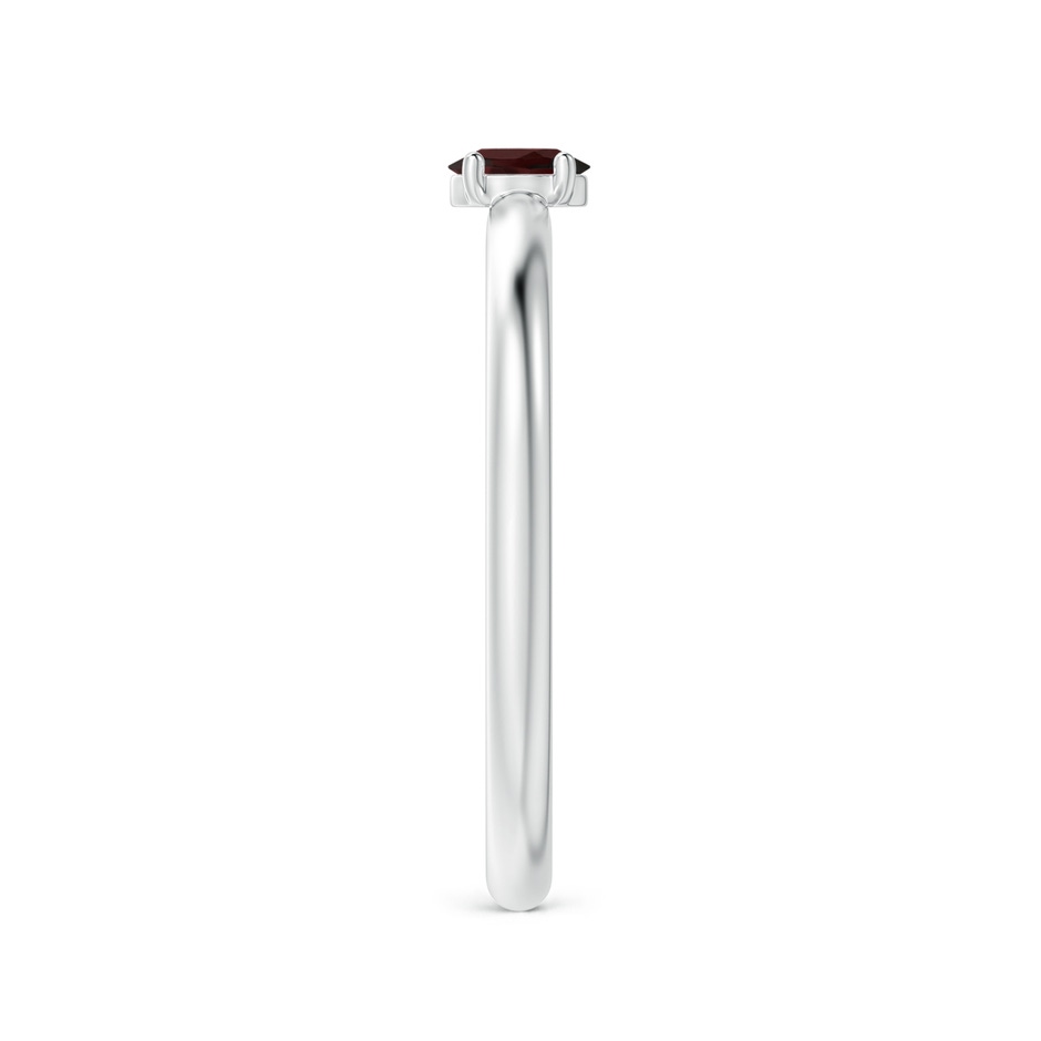 4x3mm A Classic Solitaire Oval Garnet Promise Ring in P950 Platinum side-2