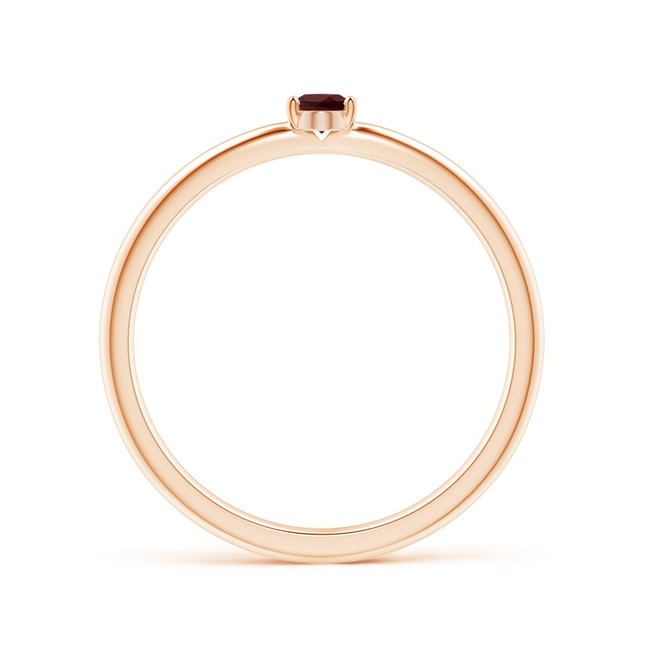 4x3mm AA Classic Solitaire Oval Garnet Promise Ring in Rose Gold side-1