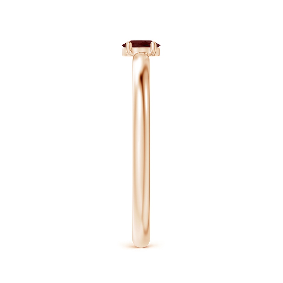 4x3mm AAA Classic Solitaire Oval Garnet Promise Ring in Rose Gold side-2