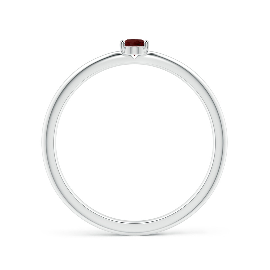 4x3mm AAA Classic Solitaire Oval Garnet Promise Ring in White Gold side-1
