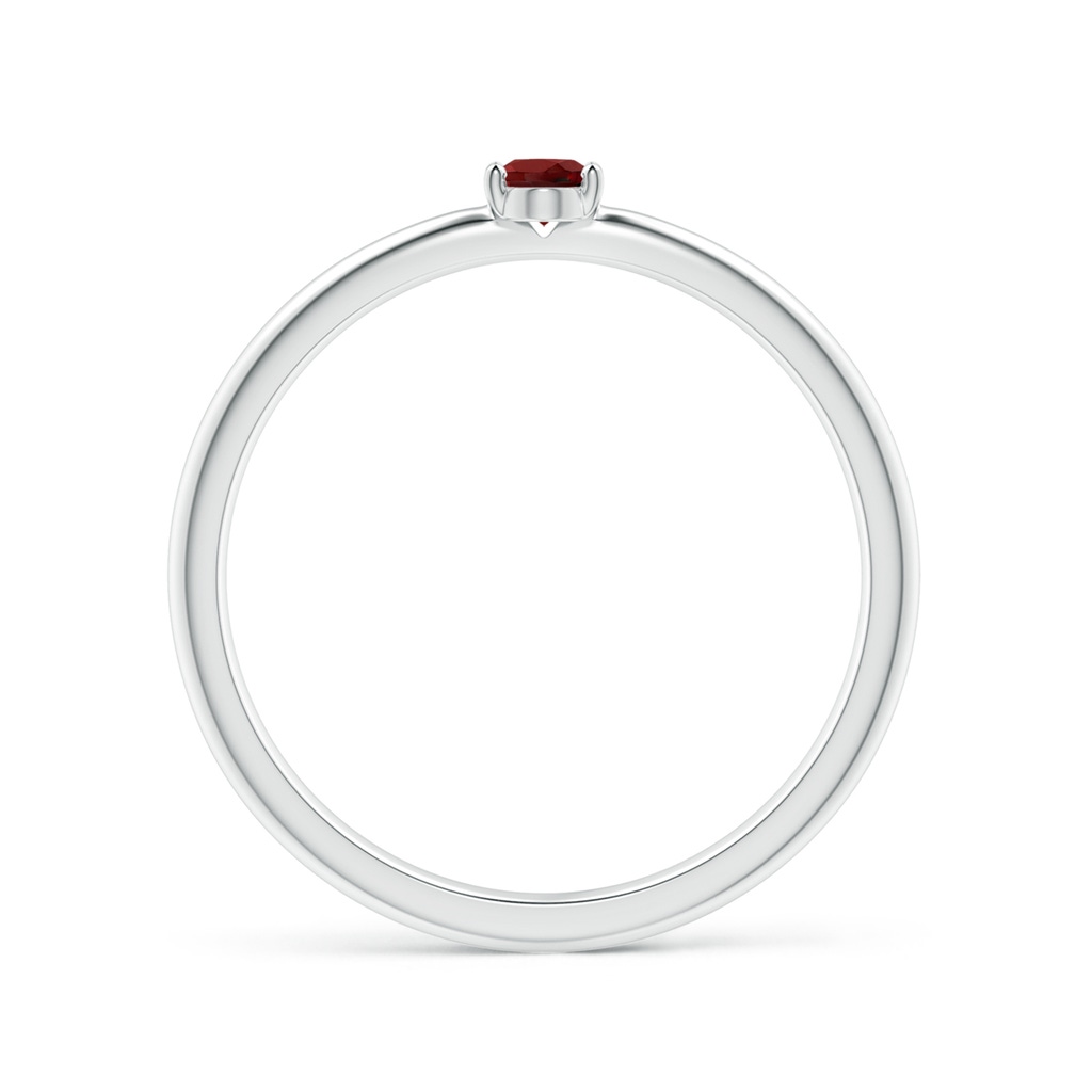 4x3mm AAAA Classic Solitaire Oval Garnet Promise Ring in P950 Platinum - side_1