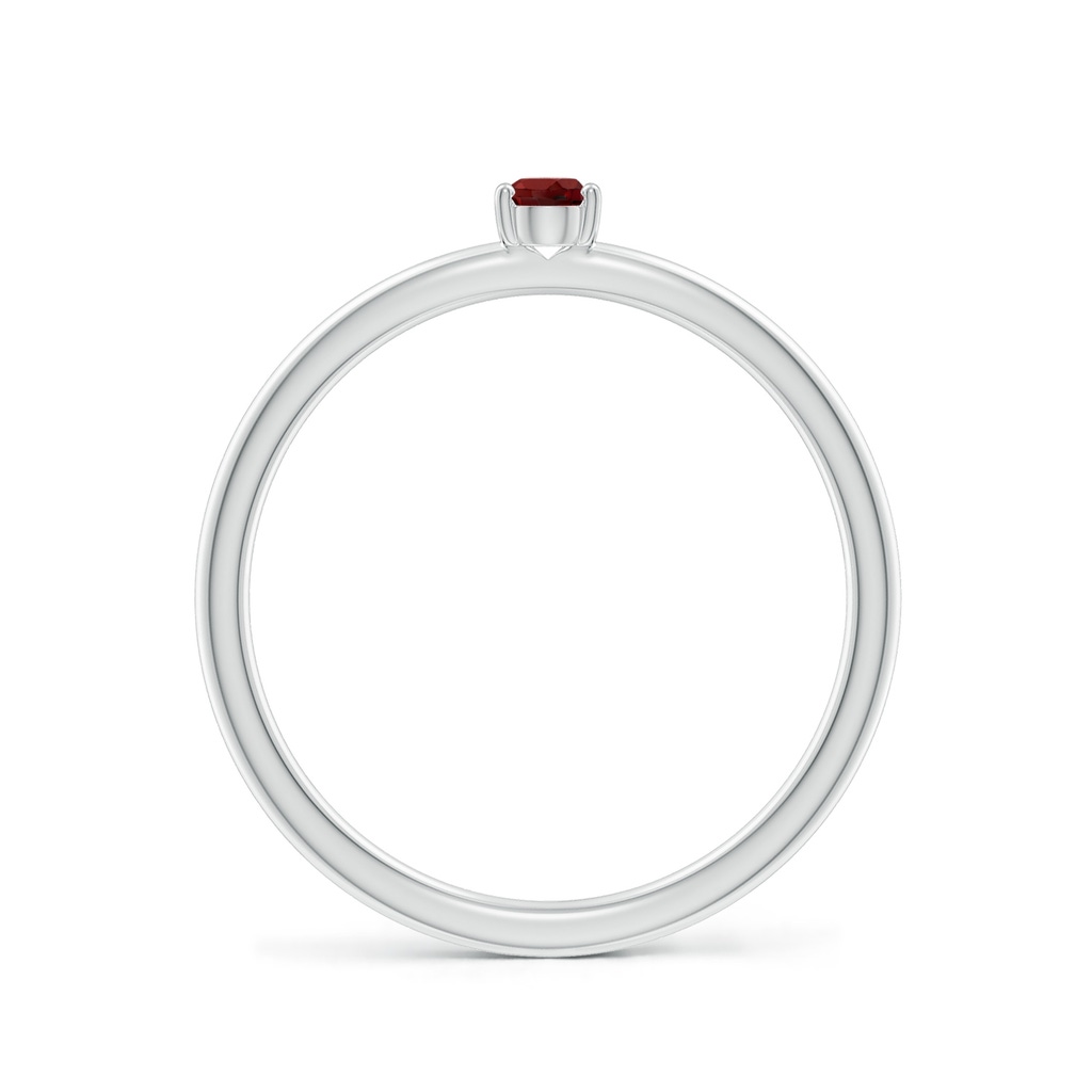 4x3mm AAAA Classic Solitaire Oval Garnet Promise Ring in P950 Platinum - side 199