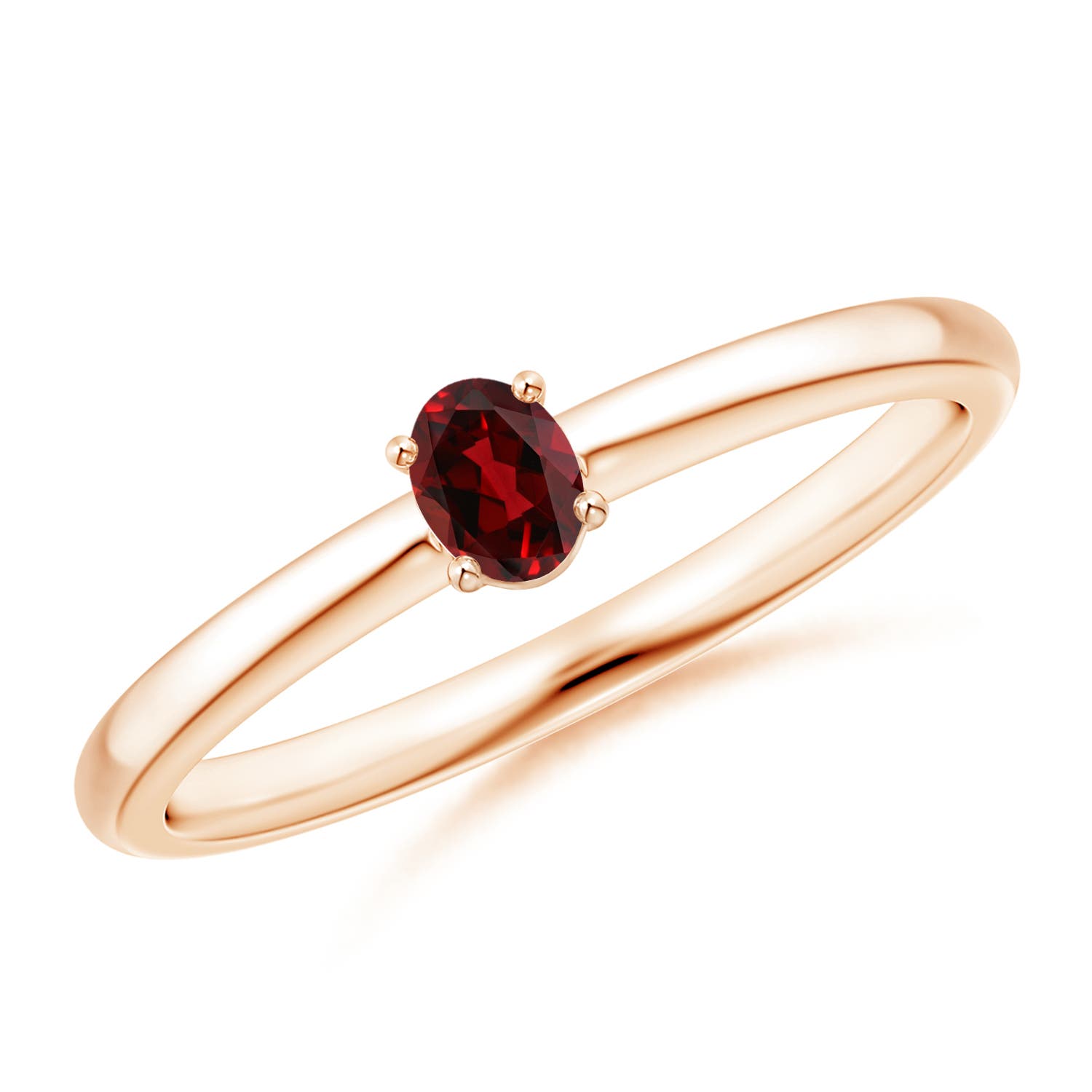 AAAA - Garnet / 0.2 CT / 14 KT Rose Gold