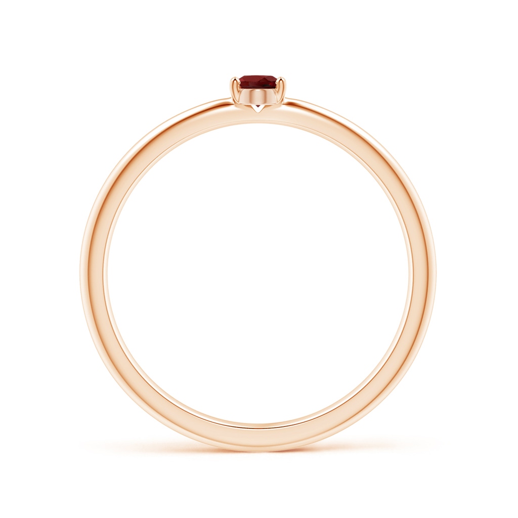 4x3mm AAAA Classic Solitaire Oval Garnet Promise Ring in Rose Gold - side_1