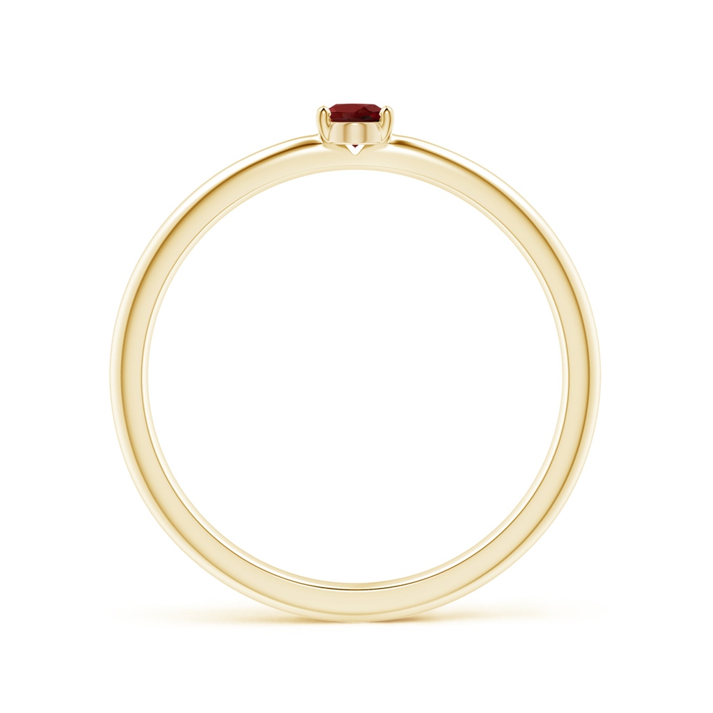 4x3mm AAAA Classic Solitaire Oval Garnet Promise Ring in Yellow Gold - side_1