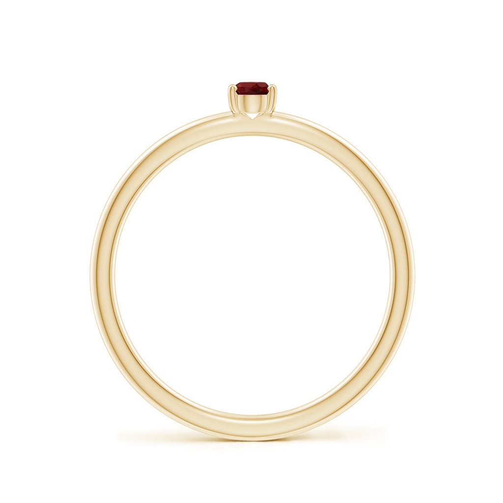 4x3mm AAAA Classic Solitaire Oval Garnet Promise Ring in Yellow Gold - side 199