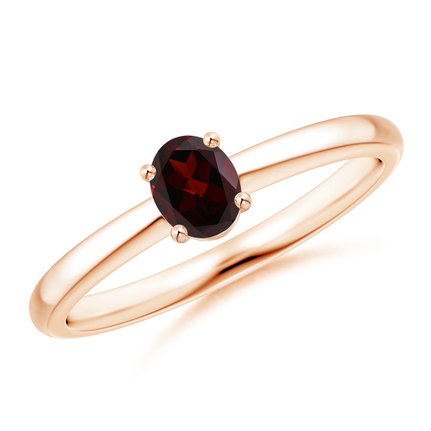 A - Garnet / 0.45 CT / 14 KT Rose Gold