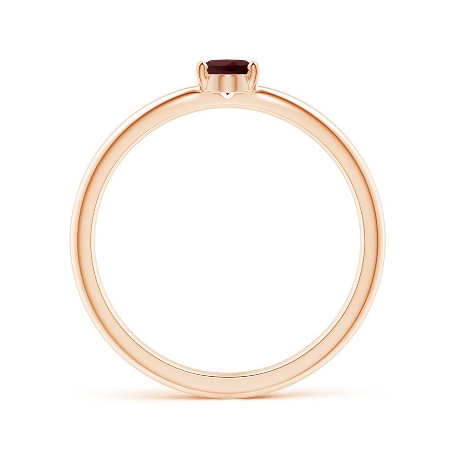 5x4mm AA Classic Solitaire Oval Garnet Promise Ring in Rose Gold side-1