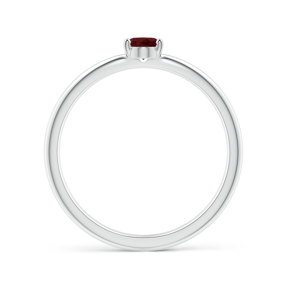 5x4mm AAA Classic Solitaire Oval Garnet Promise Ring in White Gold side-1