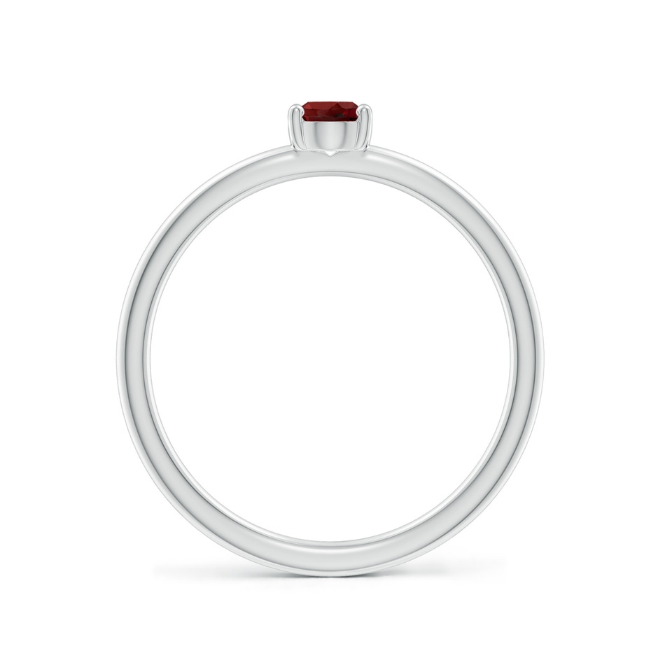 5x4mm AAAA Classic Solitaire Oval Garnet Promise Ring in P950 Platinum side 199