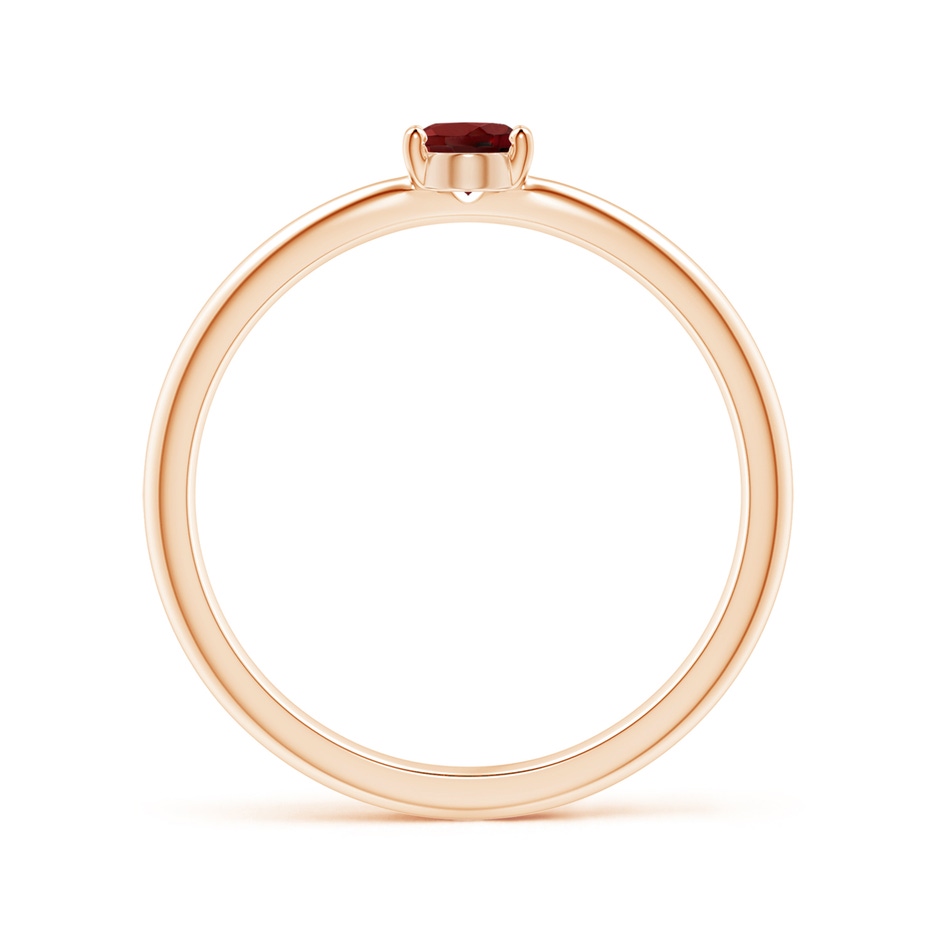 5x4mm AAAA Classic Solitaire Oval Garnet Promise Ring in Rose Gold side-1