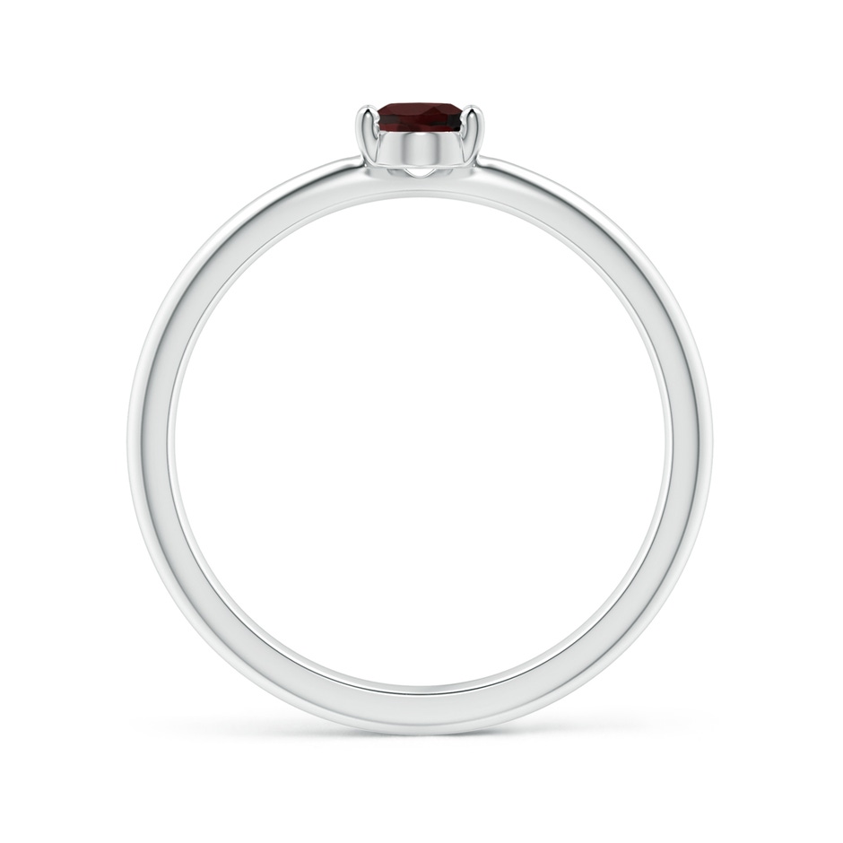 6x4mm A Classic Solitaire Oval Garnet Promise Ring in P950 Platinum side-1