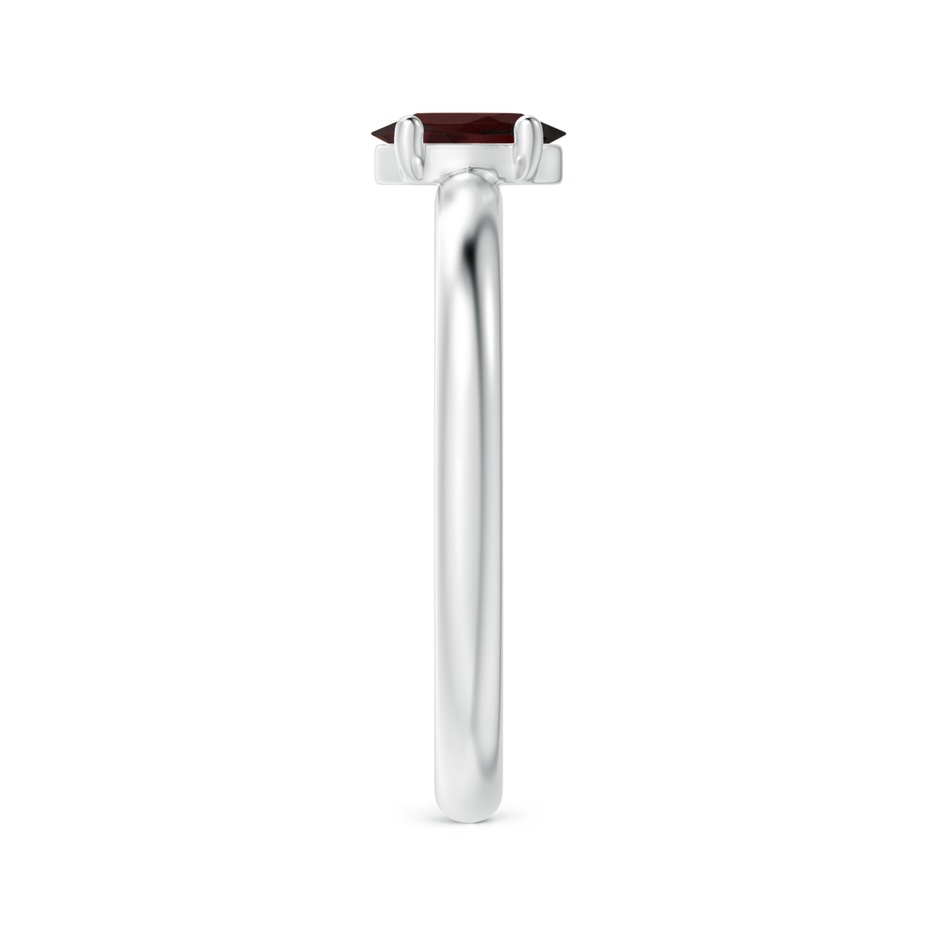 6x4mm A Classic Solitaire Oval Garnet Promise Ring in P950 Platinum side-2