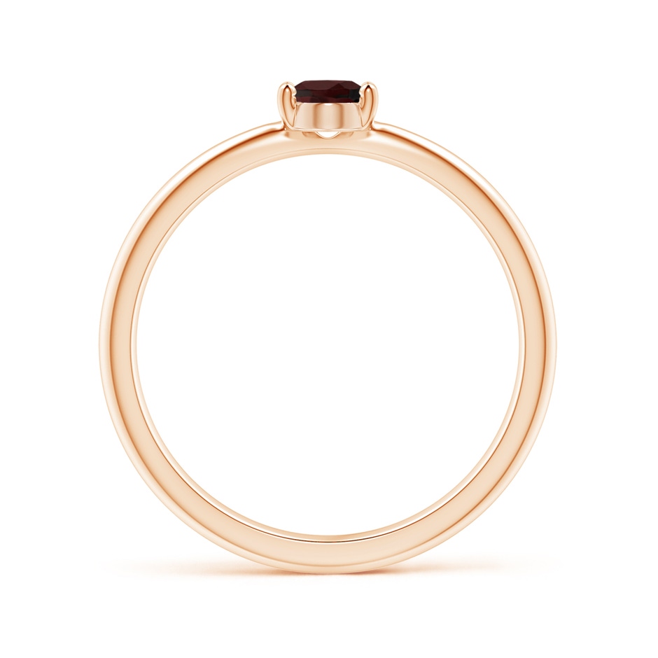 6x4mm A Classic Solitaire Oval Garnet Promise Ring in Rose Gold side-1