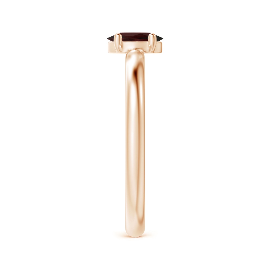 6x4mm A Classic Solitaire Oval Garnet Promise Ring in Rose Gold side-2