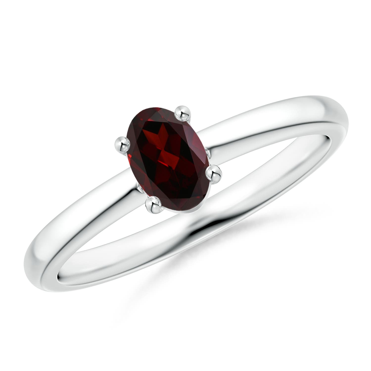 A - Garnet / 0.55 CT / 14 KT White Gold