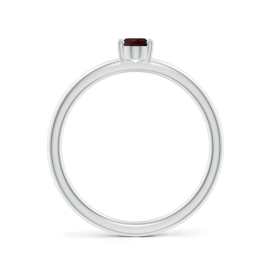 6x4mm A Classic Solitaire Oval Garnet Promise Ring in White Gold side 199