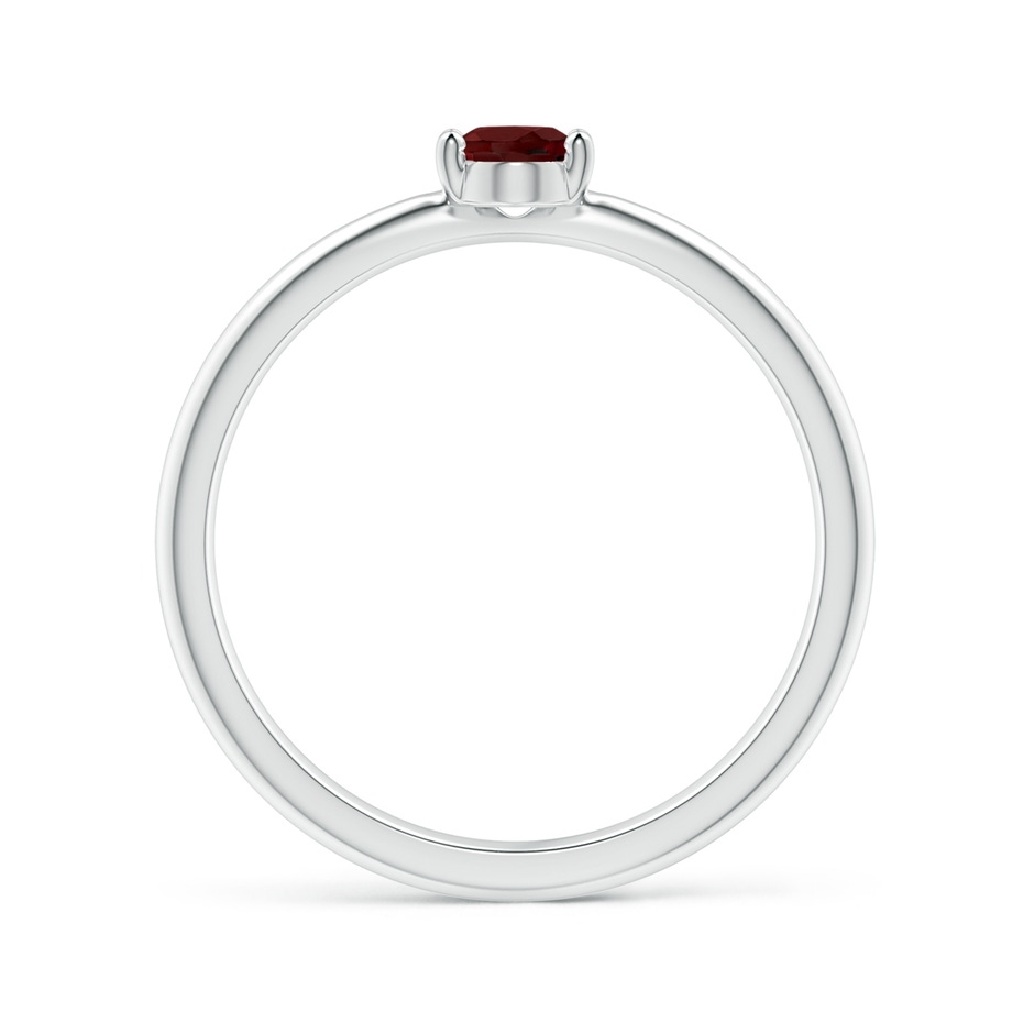 6x4mm AAA Classic Solitaire Oval Garnet Promise Ring in White Gold side-1