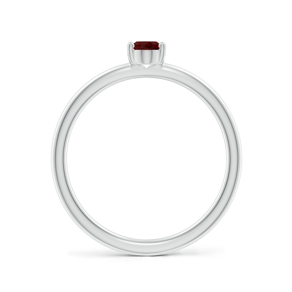 6x4mm AAA Classic Solitaire Oval Garnet Promise Ring in White Gold side 199
