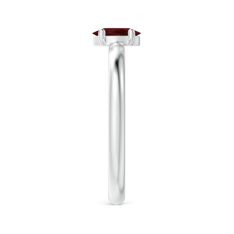 6x4mm AAA Classic Solitaire Oval Garnet Promise Ring in White Gold side-2