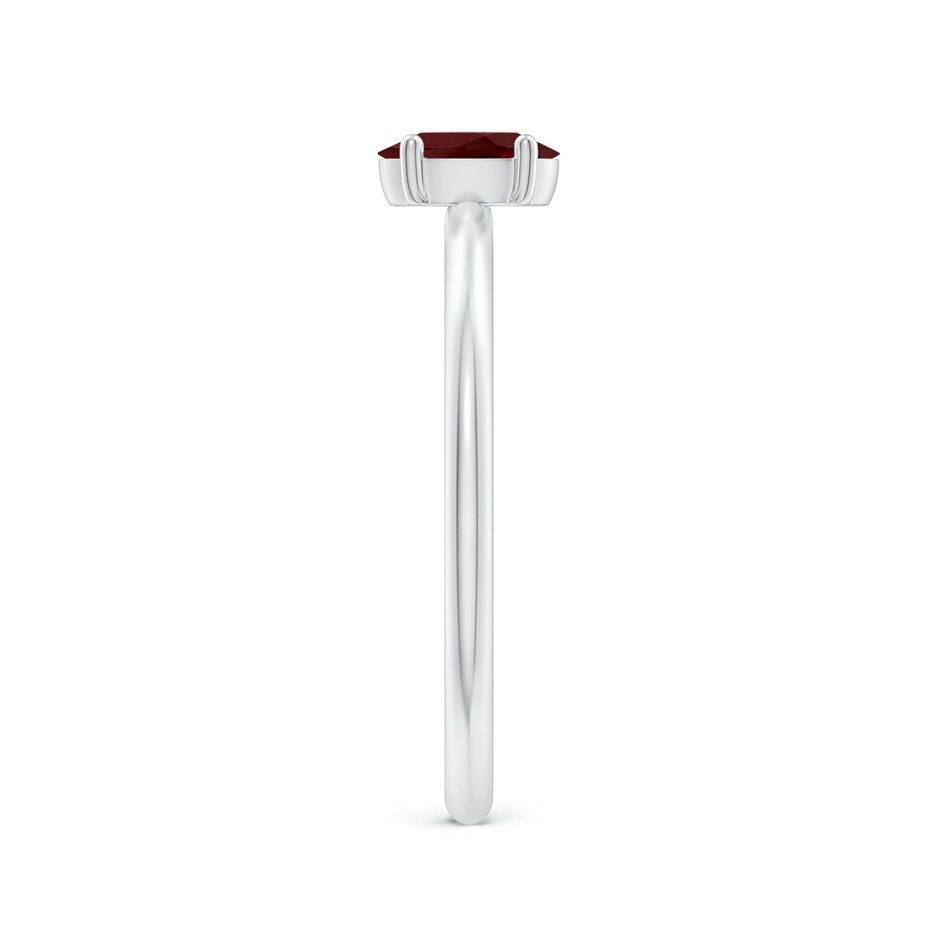 6x4mm AAA Classic Solitaire Oval Garnet Promise Ring in White Gold side 299