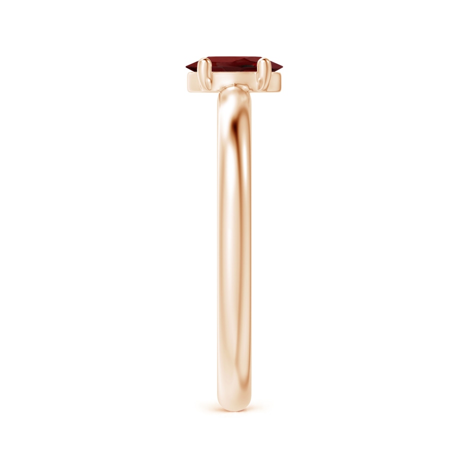 6x4mm AAAA Classic Solitaire Oval Garnet Promise Ring in Rose Gold side-2