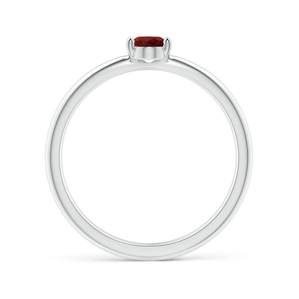 6x4mm AAAA Classic Solitaire Oval Garnet Promise Ring in White Gold - side_1